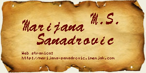 Marijana Sanadrović vizit kartica